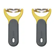 2x Zyliss S/S Corn Stripper/Peeler w/ Cover Kitchen Utensil 14.5cm Yellow/Grey