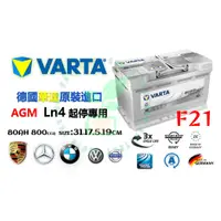 在飛比找蝦皮購物優惠-德國製華達VARTA AGM LN4 31CM汽車電瓶/F2