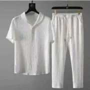 2025 Summer New Men Set Casual Sets T-Shirts+Pants Two Piece Mens Sportswear