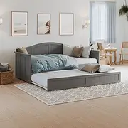 [AFI] Nantucket Twin Wood Daybed with Twin Size Trundle in Grey