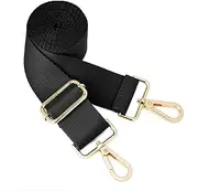 ZOOEASS Wide Shoulder Strap (Solid),Adjustable Replacement Belt Crossbody Canvas Bag Handbag, Black, W:1.5in,L:64.35in