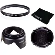49mm Lens Cap+Lens Hood+UV Filter+Cleaning Cloth For Camera Camer Nikon Sony