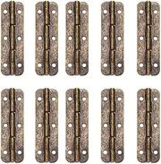LWLYLCHBM 10 Pieces Imitation Bronze Alloy Hinge, Beautiful and Strong, Suitable for Retro Wooden Boxes, Door, Closet, Trash Can, Wardrobe