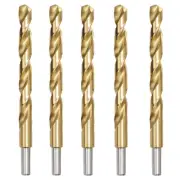 5PCS 15/32" Drill Bit Set HSS Titanium Jobber Length Twist Metal Drill Bits Tool