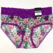 No Boundaries Panties Multicolor Floral Lace Hipster Brief 2XL New
