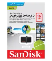 SanDisk 16GB OTG Dual Ultra USB 3.0 Micro Flash Thumb Drive Memory SDDD2-016G