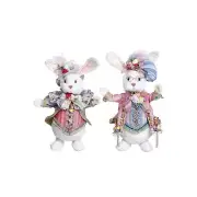 Mark Roberts Spring Mr. and Mrs. Sweet Fluffy Rabbit Figurine 14 -15" Asst. of 2