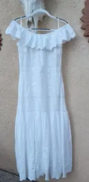 New W Tags Size 8 Ralph Lauren White Embroidered Eyelet Wedding Maxi Dress