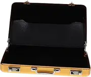 MINAOLULUS Mini Briefcase Metal Card Case Stylish Index Card Holder for Business Cards Photos Compact Design for Safe Storage Organization