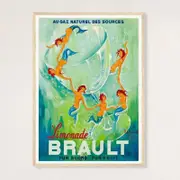 Galrie Brault Lemonade Vintage Advertising Poster Retro Framed Art Print for Home Decor, Wood Frame, A1 60 x 84cm (23 x 33inch)
