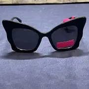 Betsey Johnson Black Butterfly Womens Sunglasses 100%UVA/UVB 53794FBJ001