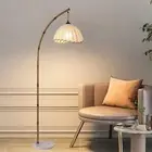 Bamboo Floor lamp Mid Century Rattan Retro Floor Light Bohemian Style LED Tal...