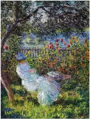 Girl Garden Flowers Claude Monet Tile Mural Kitchen Backsplash Marble Ceramic