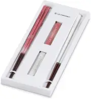 Le Creuset Chopsticks Set 2 Pairs with Rest Rose Quartz White Japan Made