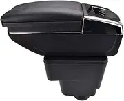 Car Rotatable Armrest Rest Center Console Storage Box Cup Holder Rotatable, for Ford, for Ecosport, 2013-2017 2014 2015 2016 Car Armrest Storage Box(Black Thread)