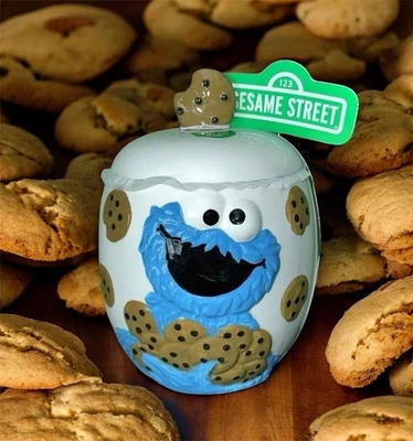 New !! SESAME STREET Cookie Monster Cookie Jar / Canister • 11 x 8 inch