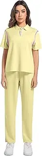 [BASICDOT] Women's Tracksuit, Jogging Suit, 2-Piece Short Sleeve Top/Trousers, Casual Wear, Sportswear, Summer Jogger Lounge Sets