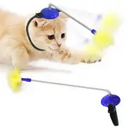 Cat Toys Cat Feather Indoor Soft Silicone Collar and Bell Teaser Blue