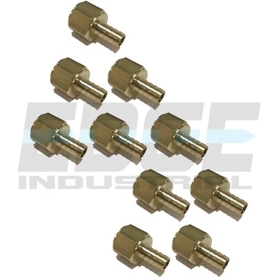 (10 PACK) 1/2 HOSE BARB X 3/4 FEMALE NPT Brass Pipe Fitting NPT Thread Fuel WOG