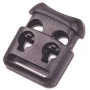 Double 10x Hole Plastic Cord Locks End Spring Stop Toggle Stoppers