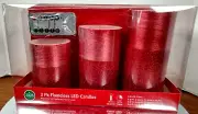 Christmas Everyday Winter Wonder 3 Pk Flameless LED Candles w/Remote Timer NIB