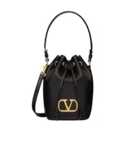 Valentino VLogo Signature Drawstring Mini Bucket Bag One size black