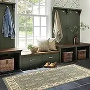 Vintage Hallway Runner Rug 1m 1.5m 2m 2.5m 3m 3.5m 4m 4.5m 5m 5.5m 6m Extra Long Carpet Runners Non Slip Washable Narrow Area Rugs for Hall/Corridor/Doorway/Stairs(2.6ft×6.6ft/80×200cm)