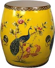 Chinese Traditional Craft Bedside Table, Creative Painting Drum Stool, Leather Drum, Shoe Stool at The Door, Table Stool Sofa Stool,G