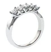 1.00 CT 5-Stone Princess Cut Braided Prongs Wedding Ring in Platinum New