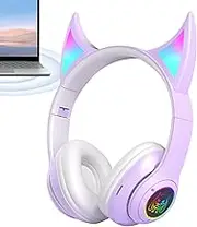 Color Changing Wireless Headphones, Lightweight Ear Headphones, Gamer Wireless Headset, Colorful Light Headphones with Wireless Connectivity and Cat Ear Design for Boys and Girls (1 Piece)