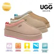 DK® UGG Platform Slippers Women/Men Sheepskin Wool Moccasins Tazzy Scuff Slide