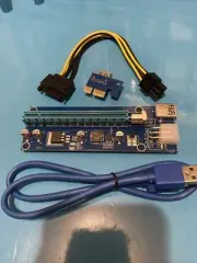 Ubit 6 Pack Latest PCI E GPU Riser Express Cable 16X to 1X 6Pin MOLEX SATA New