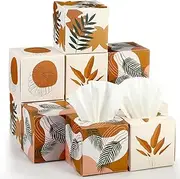 Fuyoooo 12 Pack Boho Facial Tissues 3 Ply Facial Tissues Cube Boxes Face Tissue, Small Square Tissues Bulk for Car Pocket Toilet Household Bedroom Family, 600 Count (12 Packs of 50)