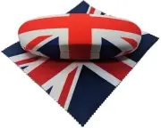 Go Optical Union Jack Hard Glasses Case & Cloth Bundle For Reading Spectacles