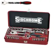Sidchrome 37 Piece Metric & AF 1/4" & 1/2″ Drive Socket Set SCMT19130