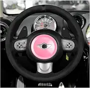 Tianwu05 Fit for M-i-n-i One C-o-o-p-e-r S One JCW R55 R56 R57 R58 R59 R60 R61 Car Interior Accessories Steering Wheel Center Sticker Decals(Pink)