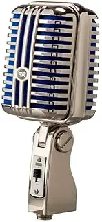 Monoprice Memphis Blue Classic Dynamic Microphone - Unidirectional, Retro-Style with Pop-Free On/Off Switch and Protective Case - Stage Right Series