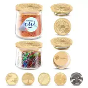 Oui Yogurt Jar Lids - 4 Piece Set - Bamboo with Silicone Sealing Rings for a ...