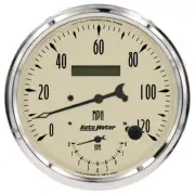 Auto Meter 1870 5" Tach/Speedo Gauge - 120mph/8K RPM, Antique Beige