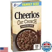 Cheerios Oat Crunch Chocolate Breakfast Cereal, Made with Whole Grain, Family