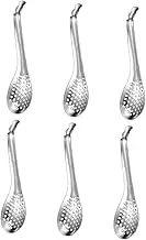 iplusmile 6Pcs Stainless Steel Caviar Slotted Spoons Colander Scoops for Kitchen Dining for Home Cooking Bars Restaurants More