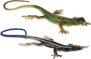 NOLITOY 2 Packs Lizards Toys, Plastic Lizard Figure Realistic Set for Party Favors Boys Children Learning Study Toy, Party Supplies