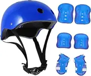 1Set Protective Gear Helmet Knee Elbow Wrist Pads for Scooter Roller Skating Cycling Durable Comfortable Design for Boys