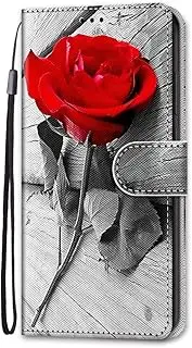 Samsung Galaxy A15 Case, Shockproof Wallet PU Leather Flip Case with Card Holder Magnetic Stand Viewing Bumper Case Cover for Samsung Galaxy A15, Red Rose