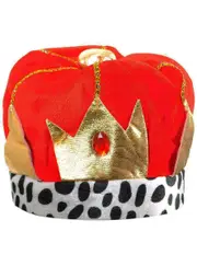 Plush Red and Gold Metallic Kids King Costume Crown