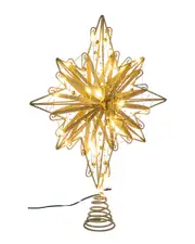 Kurt Adler 15in Fairy Light Gold Star Tree Top