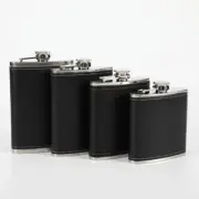 6 7 8 9Oz Hip Flask Stainless-Steel Whiskey Flask Wine Bottle With Black Leather