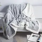 Sherpa Blanket Fleece Throw – 51x63, Grey & White – Soft, Plush, Fluffy, Fuzz...