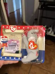 TY McDonald's Beanie Baby "Righty The Elephant" 1996 Rare Tag Errors, New