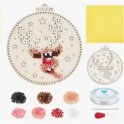 Elk BeadCraft: Seed Stitch Embroidery Kit - Beginner's Needlepoint & Instruction